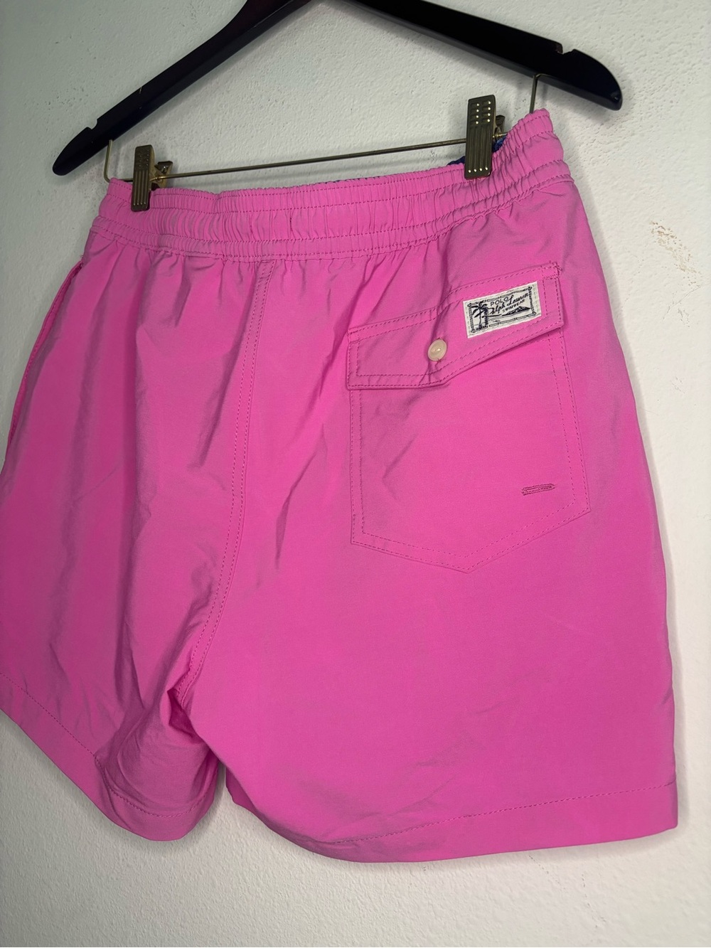 POLO RALPH LAUREN BRIGHT PINK SLIM FIT MENS SWIM TRUNKS SZ MEDIUM - Picture 5 of 7